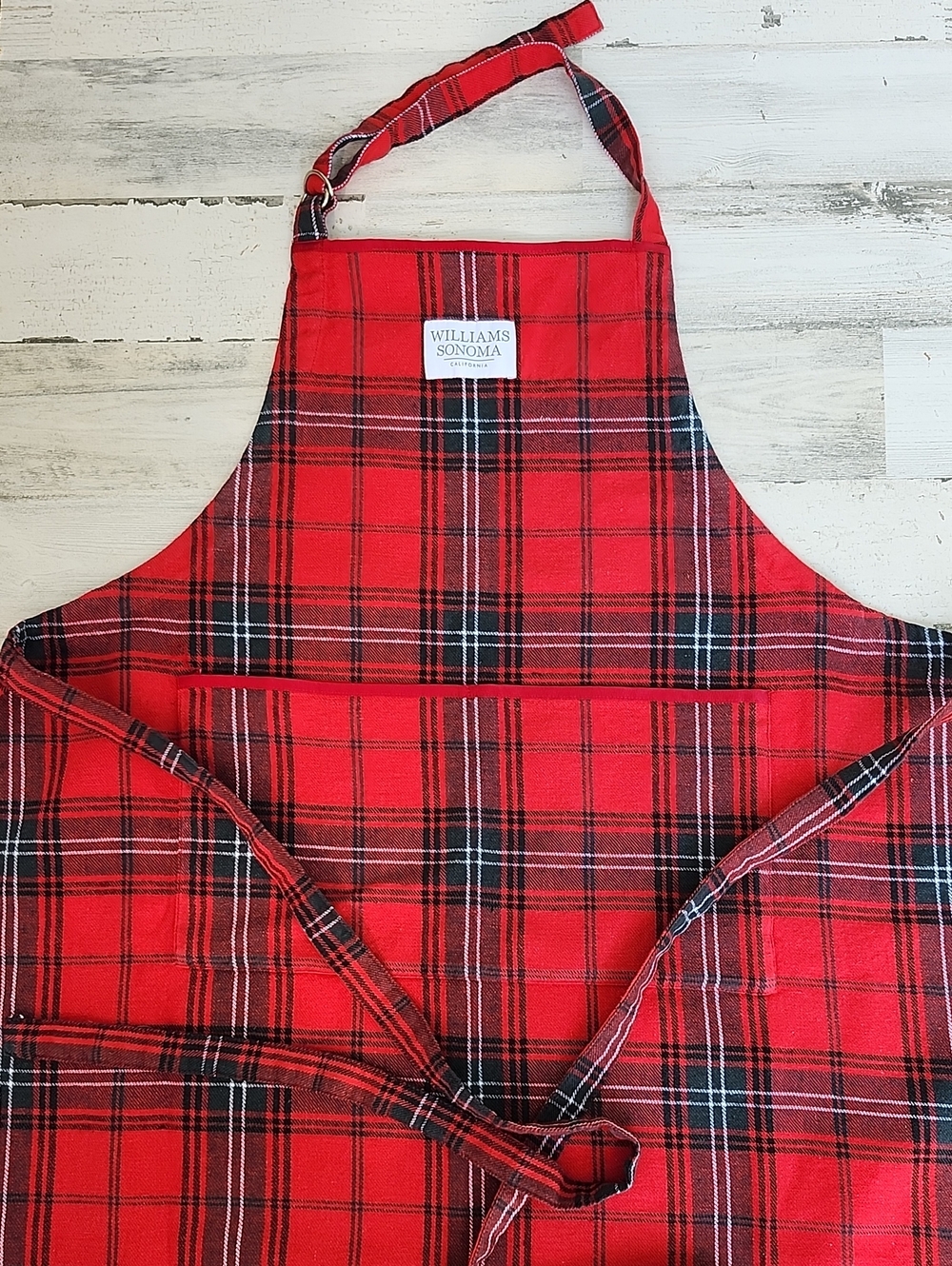 WILLIAMS SONOMA UNISEX TARTAN PLAID APRON